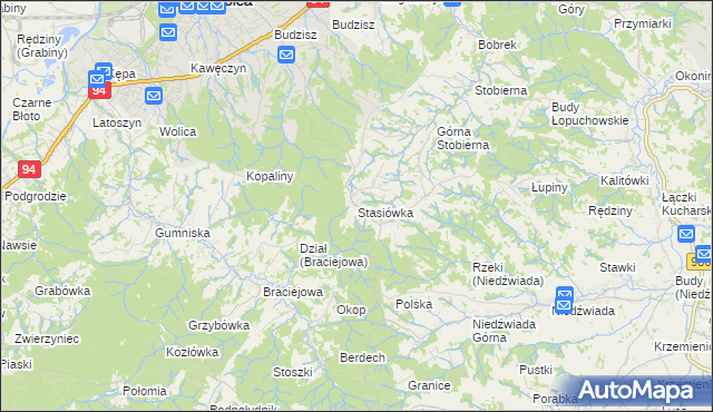 mapa Stasiówka gmina Dębica, Stasiówka gmina Dębica na mapie Targeo