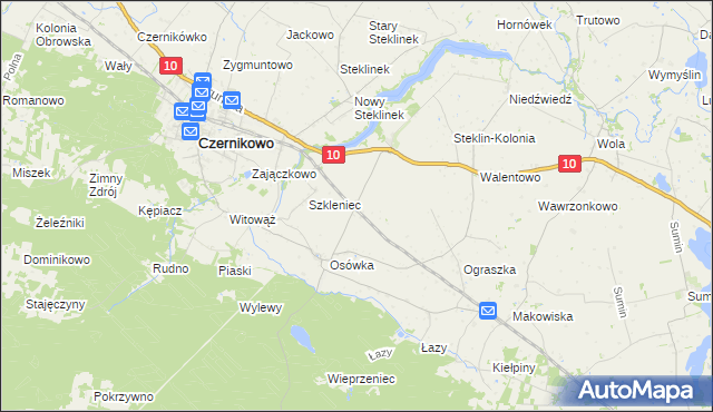 mapa Steklin, Steklin na mapie Targeo