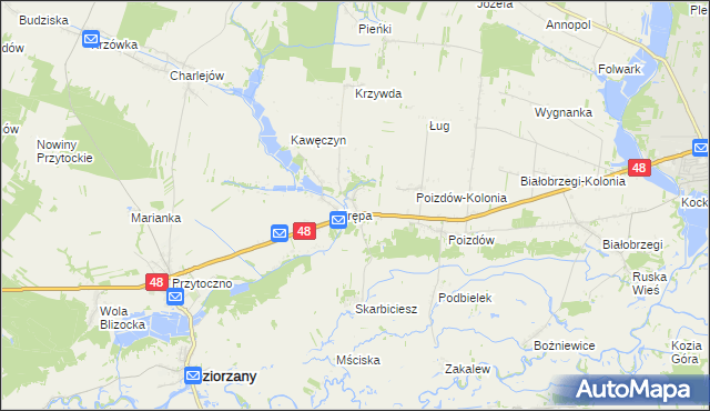 mapa Stoczek Kocki, Stoczek Kocki na mapie Targeo