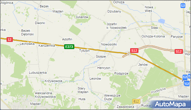 mapa Stołpie gmina Chełm, Stołpie gmina Chełm na mapie Targeo