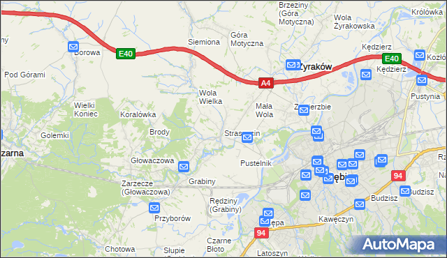mapa Straszęcin, Straszęcin na mapie Targeo