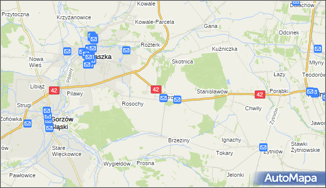 mapa Strojec gmina Praszka, Strojec gmina Praszka na mapie Targeo