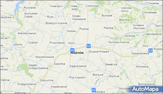 mapa Strupice gmina Waśniów, Strupice gmina Waśniów na mapie Targeo