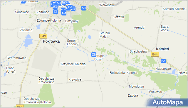 mapa Strupin Duży, Strupin Duży na mapie Targeo