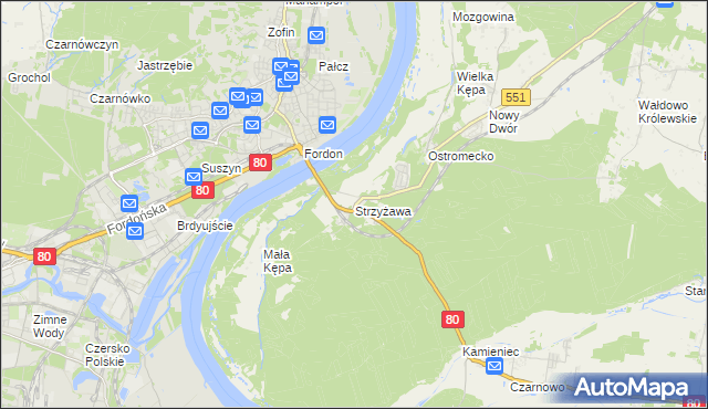 mapa Strzyżawa, Strzyżawa na mapie Targeo