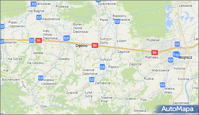 mapa Sufczyn gmina Dębno, Sufczyn gmina Dębno na mapie Targeo