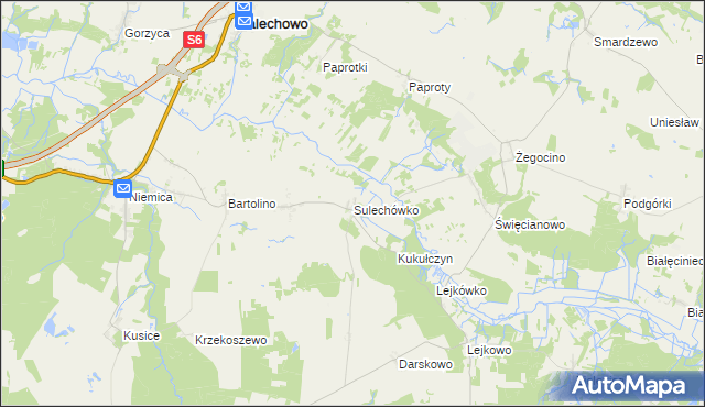 mapa Sulechówko, Sulechówko na mapie Targeo