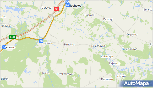 mapa Sulechowo, Sulechowo na mapie Targeo