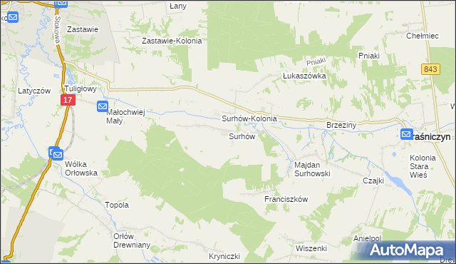mapa Surhów, Surhów na mapie Targeo