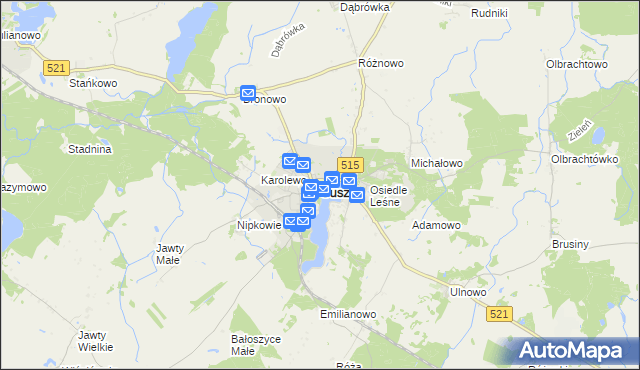 mapa Susz, Susz na mapie Targeo