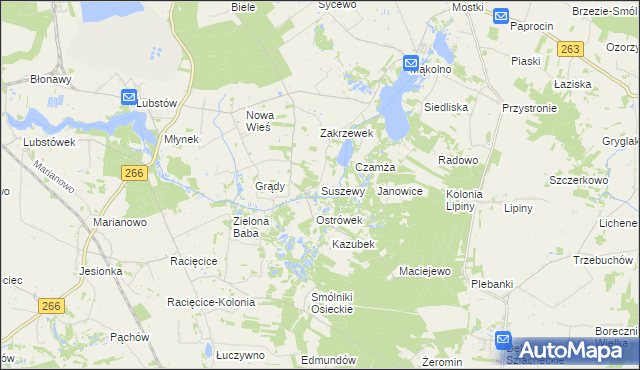 mapa Suszewy, Suszewy na mapie Targeo