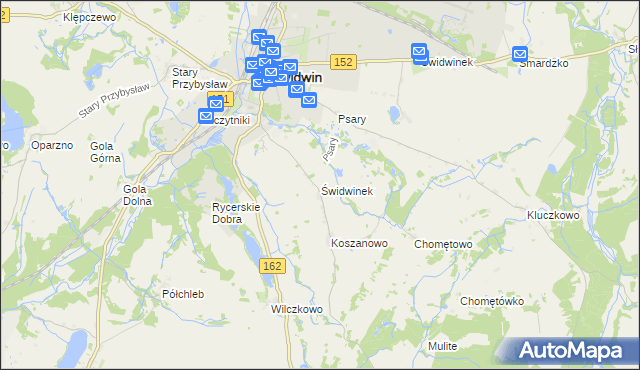 mapa Świdwinek, Świdwinek na mapie Targeo