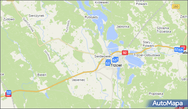 mapa Świdwowiec, Świdwowiec na mapie Targeo