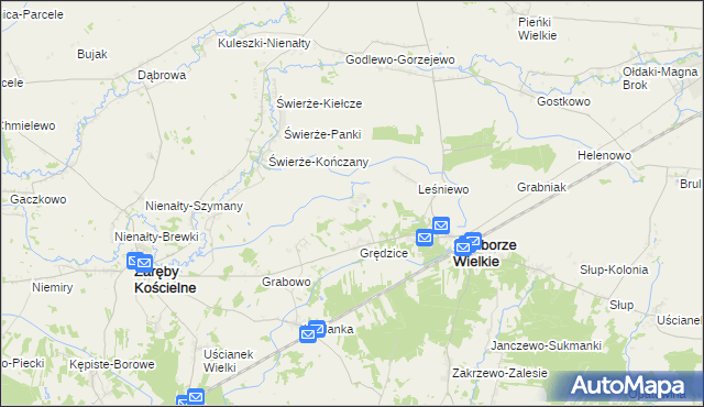 mapa Świerże-Leśniewek, Świerże-Leśniewek na mapie Targeo