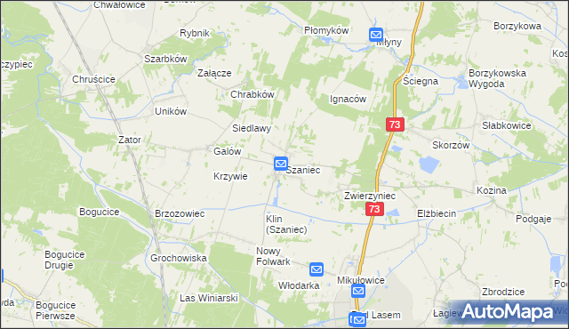 mapa Szaniec, Szaniec na mapie Targeo