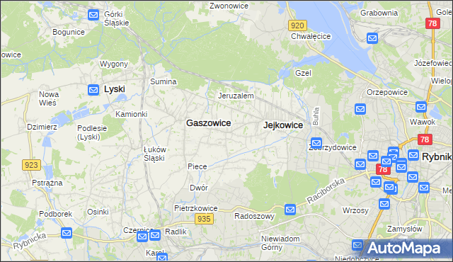 mapa Szczerbice, Szczerbice na mapie Targeo