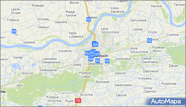 mapa Szczucin, Szczucin na mapie Targeo