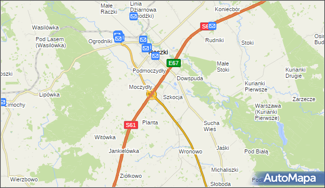 mapa Szkocja gmina Raczki, Szkocja gmina Raczki na mapie Targeo