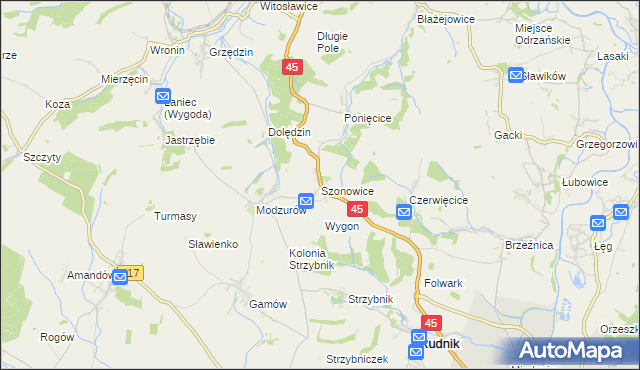 mapa Szonowice, Szonowice na mapie Targeo