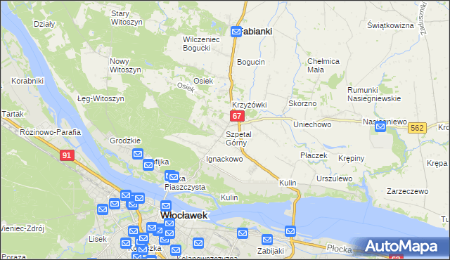 mapa Szpetal Górny, Szpetal Górny na mapie Targeo