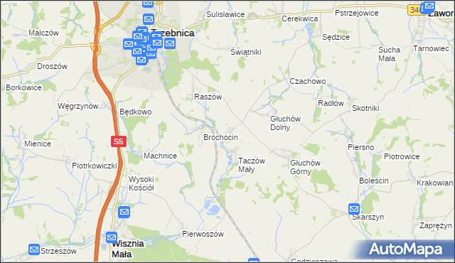 mapa Taczów Wielki, Taczów Wielki na mapie Targeo