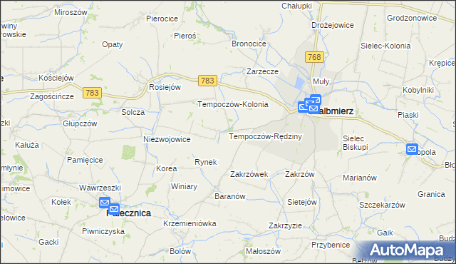 mapa Tempoczów-Rędziny, Tempoczów-Rędziny na mapie Targeo