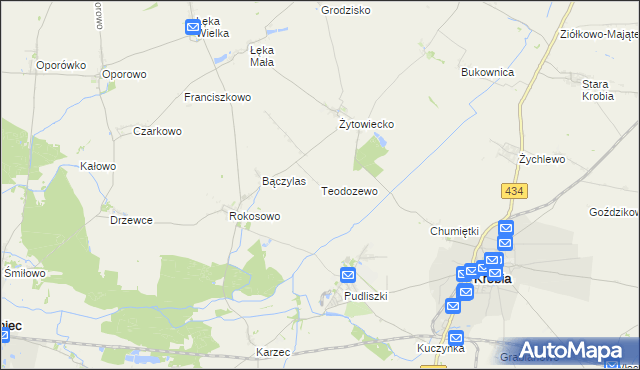 mapa Teodozewo, Teodozewo na mapie Targeo