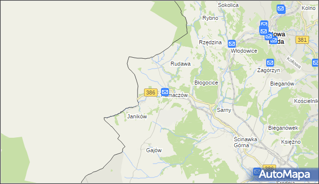 mapa Tłumaczów, Tłumaczów na mapie Targeo