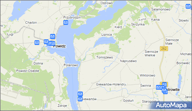 mapa Tomiszewo, Tomiszewo na mapie Targeo