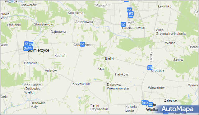 mapa Trzciniec gmina Sulmierzyce, Trzciniec gmina Sulmierzyce na mapie Targeo
