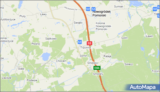 mapa Trzcinna, Trzcinna na mapie Targeo