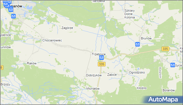 mapa Trzebnice, Trzebnice na mapie Targeo
