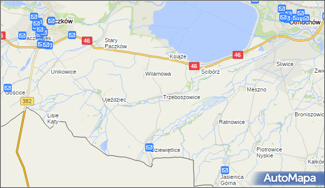 mapa Trzeboszowice, Trzeboszowice na mapie Targeo