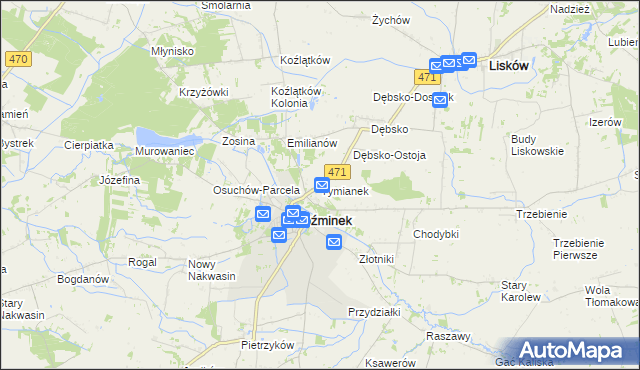 mapa Tymianek, Tymianek na mapie Targeo