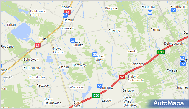 mapa Uchań Dolny, Uchań Dolny na mapie Targeo