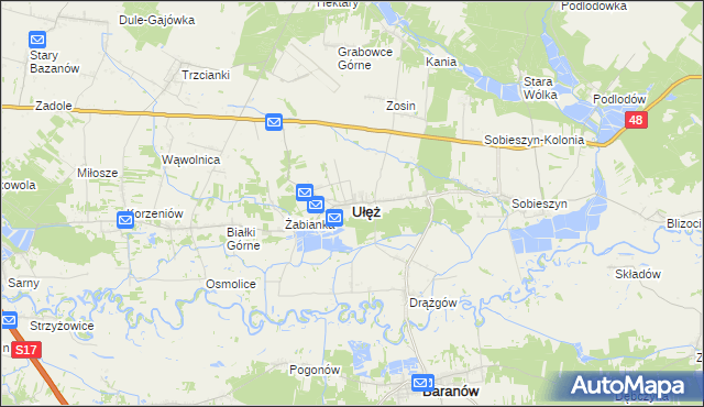 mapa Ułęż, Ułęż na mapie Targeo