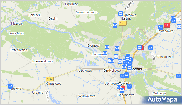 mapa Uścikówiec, Uścikówiec na mapie Targeo