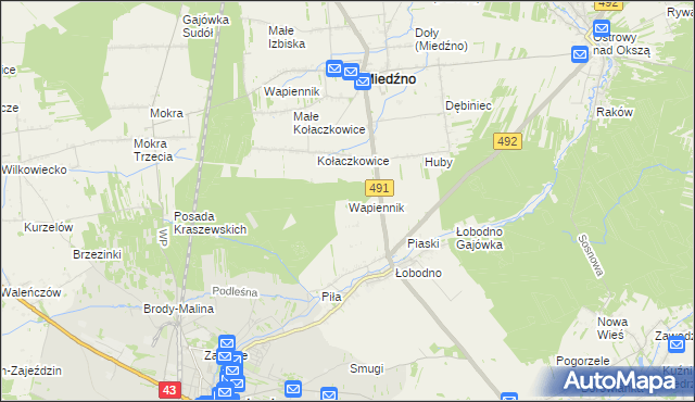 mapa Wapiennik gmina Kłobuck, Wapiennik gmina Kłobuck na mapie Targeo