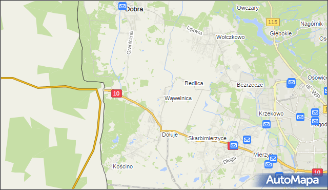 mapa Wąwelnica, Wąwelnica na mapie Targeo