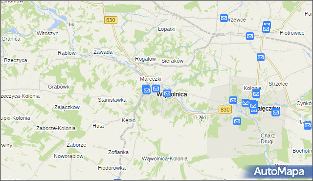 mapa Wąwolnica powiat puławski, Wąwolnica powiat puławski na mapie Targeo