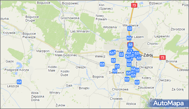 mapa Wełecz, Wełecz na mapie Targeo