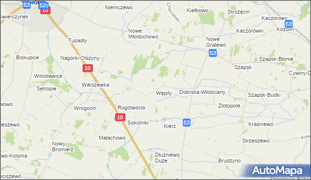 mapa Wępiły, Wępiły na mapie Targeo