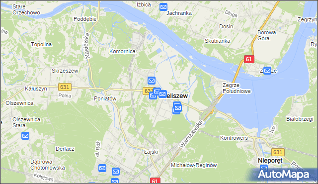 mapa Wieliszew, Wieliszew na mapie Targeo