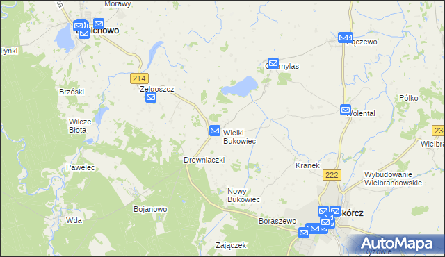 mapa Wielki Bukowiec, Wielki Bukowiec na mapie Targeo