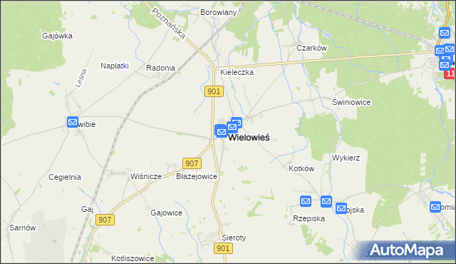 mapa Wielowieś powiat gliwicki, Wielowieś powiat gliwicki na mapie Targeo