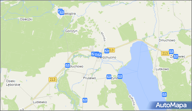 mapa Wierzchucino, Wierzchucino na mapie Targeo