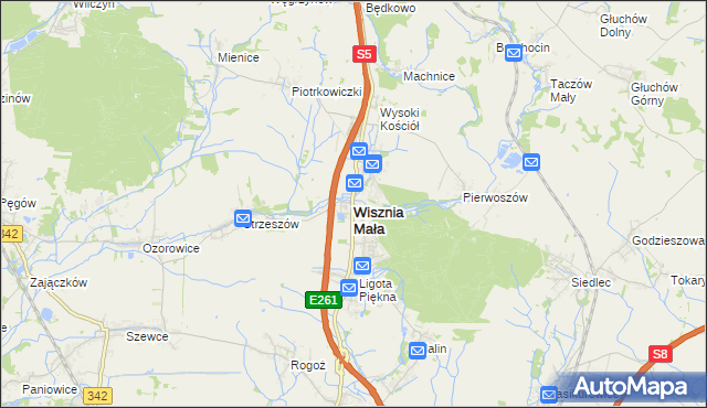 mapa Wisznia Mała, Wisznia Mała na mapie Targeo