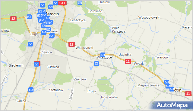 mapa Witaszyce, Witaszyce na mapie Targeo