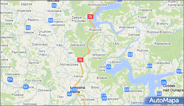 mapa Witowice Górne, Witowice Górne na mapie Targeo