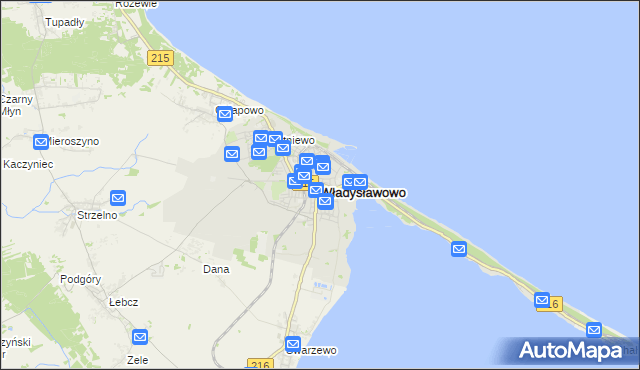 mapa Władysławowo powiat pucki, Władysławowo powiat pucki na mapie Targeo